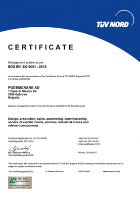 Certificate ISO 9001